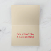 Funny Ginger Cat Knitter Strick Wolle Geburtstagsk Karte (Innenseite)