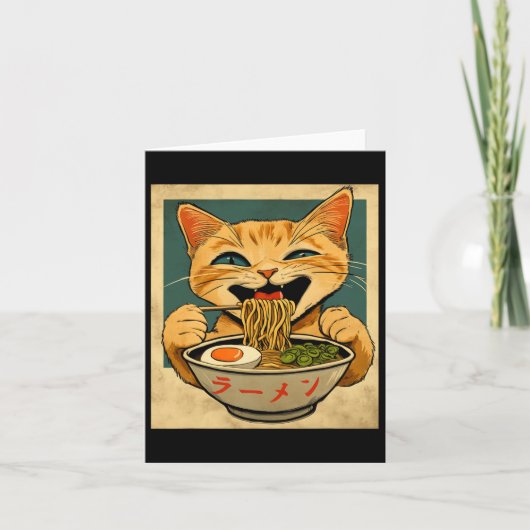 Funny Ginger Cat Ramen Japanisch Kawaii Anime Cat  Karte (Vorderseite)