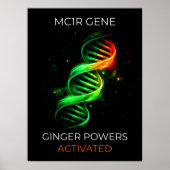 Funny Ginger Powers Activated Redhead DNA Wall Art Poster (Vorne)