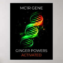 Funny Ginger Powers Activated Redhead DNA Wall Art Poster