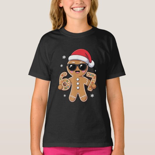 Funny Gingerbread 67 Cookies Christmas Xmas Meme T-Shirt (Vorderseite)