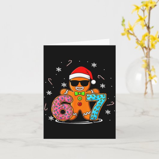 Funny Gingerbread 67 Six Seven Ice Cream Drip Chri Karte (Gelbe Blume)