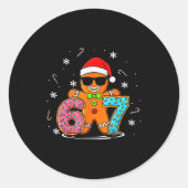 Funny Gingerbread 67 Six Seven Ice Cream Drip Chri Runder Aufkleber (Vorderseite)