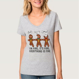 Funny Gingerbread Alles ist fein V-Neck T-Shirt