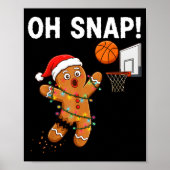 Funny Gingerbread Basketball Christmas Santa Cooki Poster (Vorne)