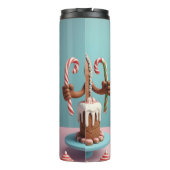 Funny Gingerbread Cake Art – Cute Christmas Candy  Thermosbecher (Rückseite)