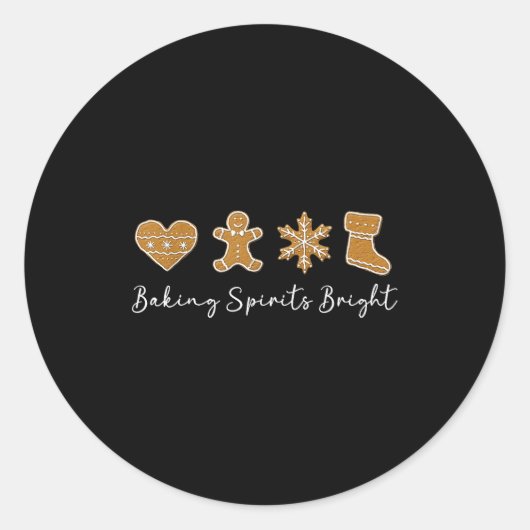 Funny Gingerbread Christmas Baking Srits Bright Co Runder Aufkleber (Vorderseite)