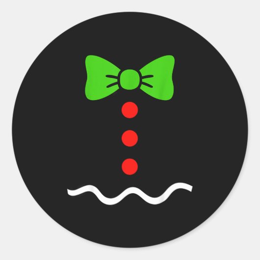 Funny Gingerbread Christmas Cookie Xmas Costume Ki Runder Aufkleber (Vorderseite)