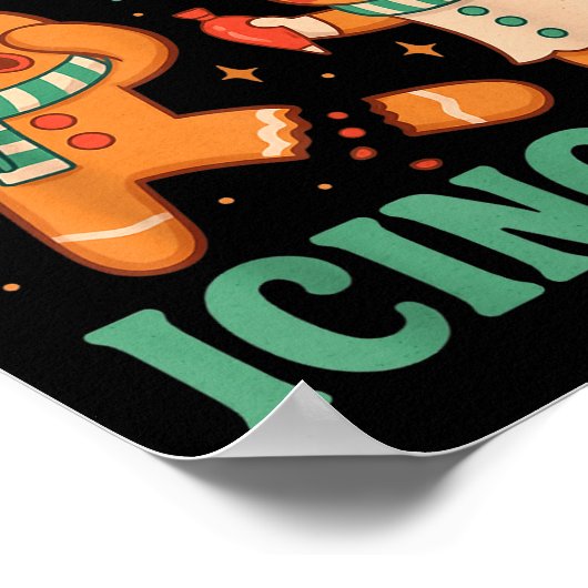 Funny Gingerbread Christmas Pun Have You Tried Ici Poster (Ecke)