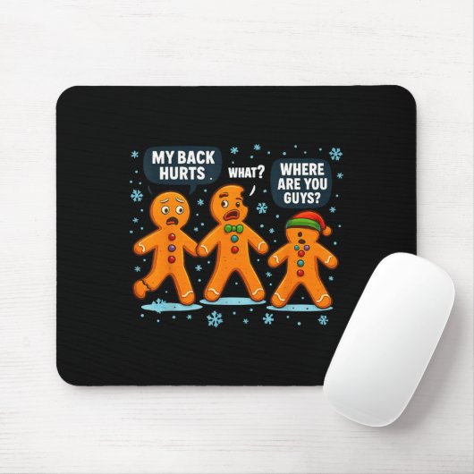 Funny Gingerbread Christmas Snow Cookie Design Men Mousepad (Mit Mouse)