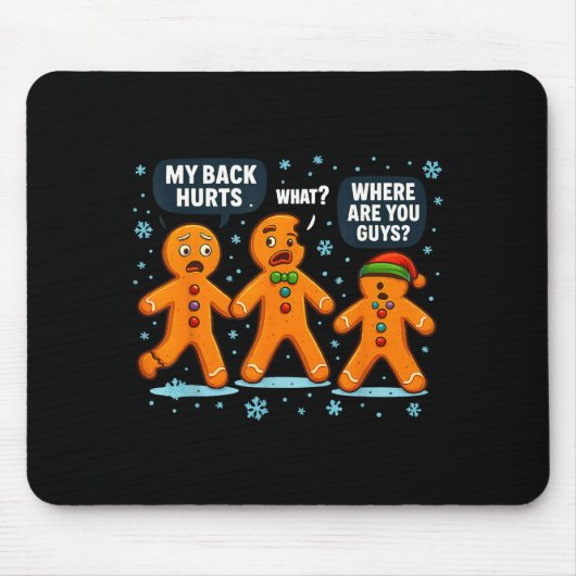 Funny Gingerbread Christmas Snow Cookie Design Men Mousepad (Vorne)