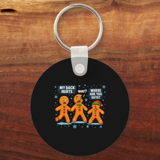 Funny Gingerbread Christmas Snow Cookie Design Men Schlüsselanhänger (Vorderseite)