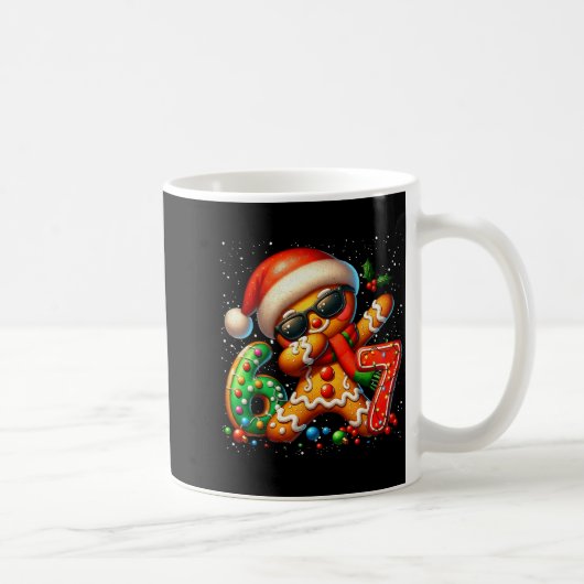 Funny Gingerbread Dabbing Six Seven 67 Meme Christ Kaffeetasse (Rechts)