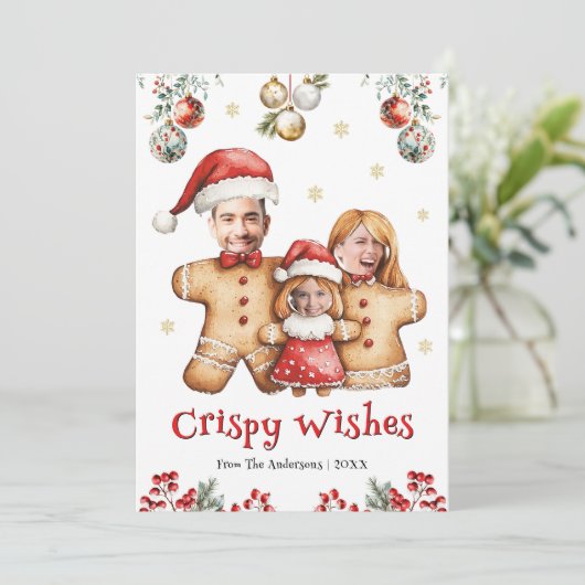 Funny Gingerbread Family Foto Face Weihnachten Spa (Stehend Vorderseite)