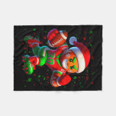 Funny Gingerbread Football Snowflake Christmas Xma Fleecedecke (Vorderseite (Horizontal))