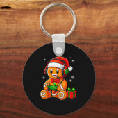 Funny Gingerbread Gaming Pjs Pajamas Christmas Xma Schlüsselanhänger (Vorderseite)