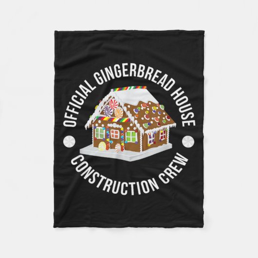 Funny Gingerbread House Construction Crew Christma Fleecedecke (Vorderseite)