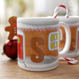 Funny Gingerbread House Mit Monogramm Jumbo-Tasse