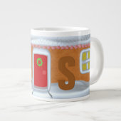 Funny Gingerbread House Mit Monogramm Jumbo-Tasse (Vorderseite Rechts)