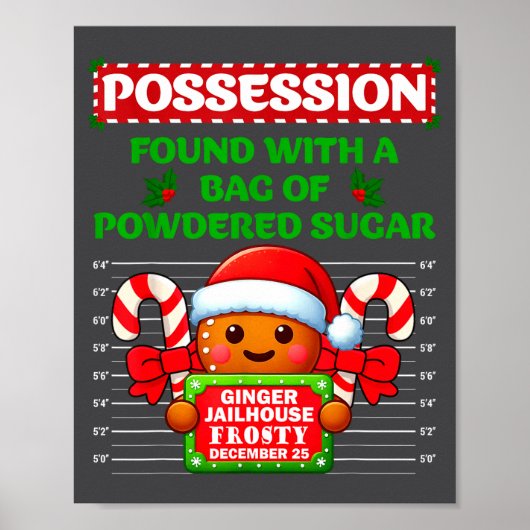 Funny Gingerbread Inmate Christmas Matching Family Poster (Vorne)