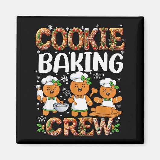 Funny Gingerbread Lovers Cookie Baking Crew Christ Magnet (Vorne)