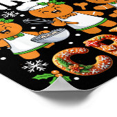 Funny Gingerbread Lovers Cookie Baking Crew Christ Poster (Ecke)