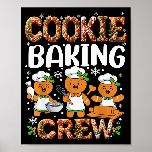 Funny Gingerbread Lovers Cookie Baking Crew Christ Poster (Vorne)
