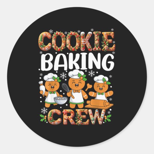 Funny Gingerbread Lovers Cookie Baking Crew Christ Runder Aufkleber (Vorderseite)