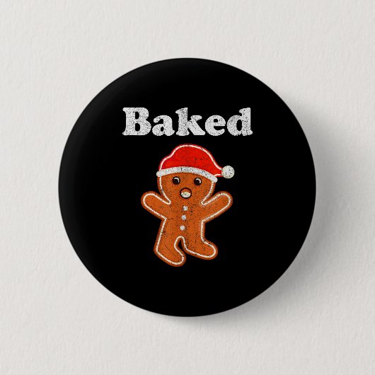 Funny Gingerbread Man Baked Cookie Baking Adult Ch Button (Vorderseite)