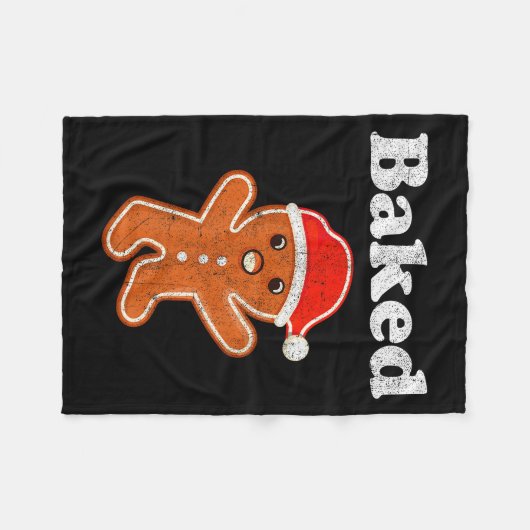 Funny Gingerbread Man Baked Cookie Baking Adult Ch Fleecedecke (Vorderseite (Horizontal))