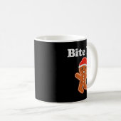 Funny Gingerbread Man Bite Me Christmas Cookie Cos Kaffeetasse (VorderseiteRechts)