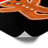 Funny Gingerbread Man Bite Me Christmas Cookie Cos Poster (Ecke)