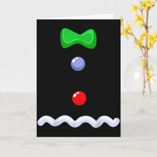 Funny Gingerbread Man Christmas Costume  Karte (Gelbe Blume)