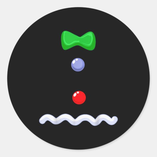 Funny Gingerbread Man Christmas Costume Runder Aufkleber (Vorderseite)