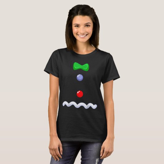 Funny Gingerbread Man Christmas Costume T-Shirt (Vorne ganz)