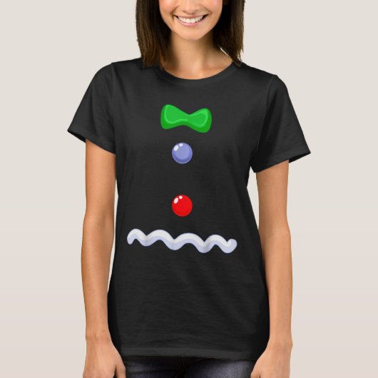 Funny Gingerbread Man Christmas Costume T-Shirt (Vorderseite)