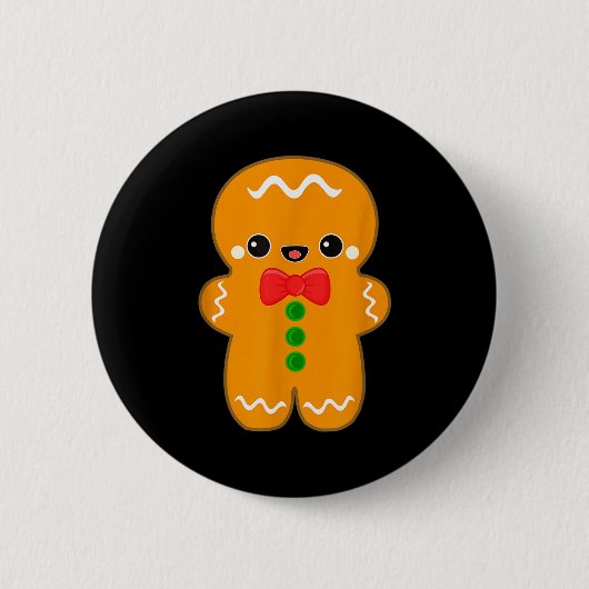 Funny Gingerbread Man Christmas Men Women Adult Yo Button (Vorderseite)