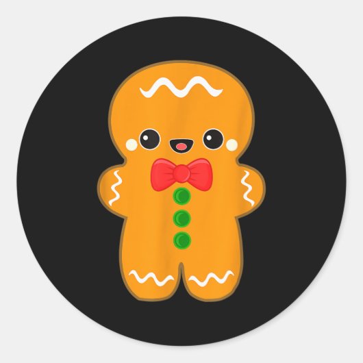 Funny Gingerbread Man Christmas Men Women Adult Yo Runder Aufkleber (Vorderseite)