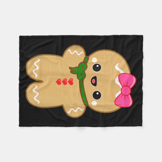 Funny Gingerbread Man Christmas Women & Girl T Fleecedecke (Vorderseite (Horizontal))
