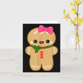 Funny Gingerbread Man Christmas Women & Girl T Karte (Gelbe Blume)