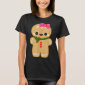 Funny Gingerbread Man Christmas Women & Girl T T-Shirt (Vorderseite)