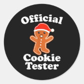 Funny Gingerbread Man Cookie Tester Christmas Runder Aufkleber (Vorderseite)