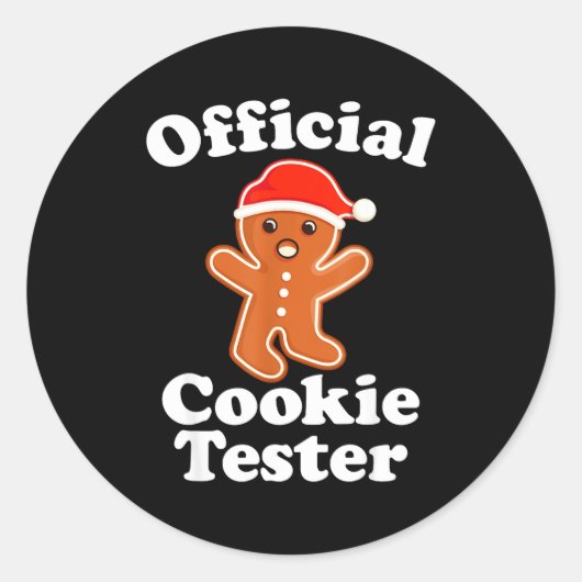 Funny Gingerbread Man Cookie Tester Christmas Runder Aufkleber (Vorderseite)