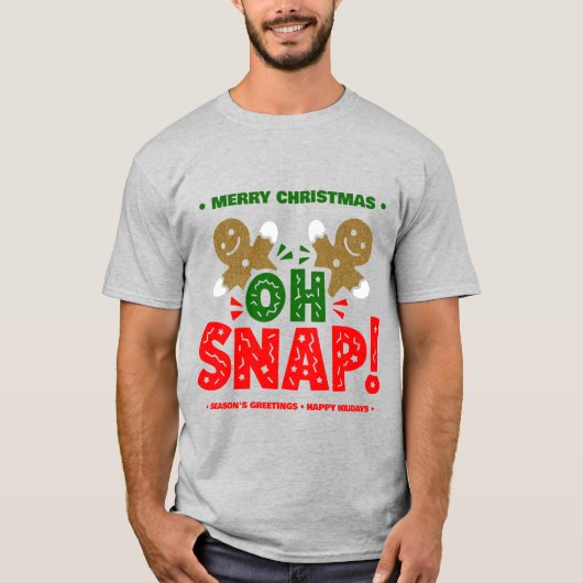 Funny Gingerbread Man Cookie Weihnachten T-Shirt (Vorderseite)
