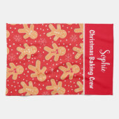 Funny Gingerbread man cookies custom Baking Crew Geschirrtuch (Horizontal)