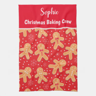 Funny Gingerbread man cookies custom Baking Crew Geschirrtuch