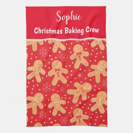 Funny Gingerbread man cookies custom Baking Crew Geschirrtuch (Vertikal)