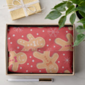 Funny Gingerbread Man Cookies Muster auf Red Seidenpapier (Geschenk)