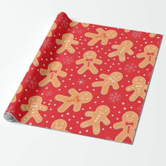Funny Gingerbread man Cookies Muster Geschenkpapier (Ungerollt)