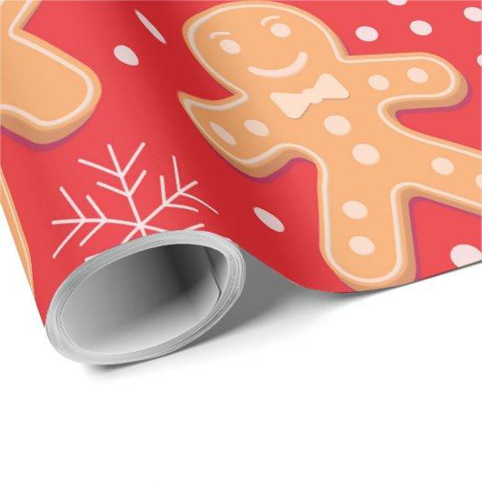 Funny Gingerbread man Cookies Muster Geschenkpapier (Rolleneckpunkt)
